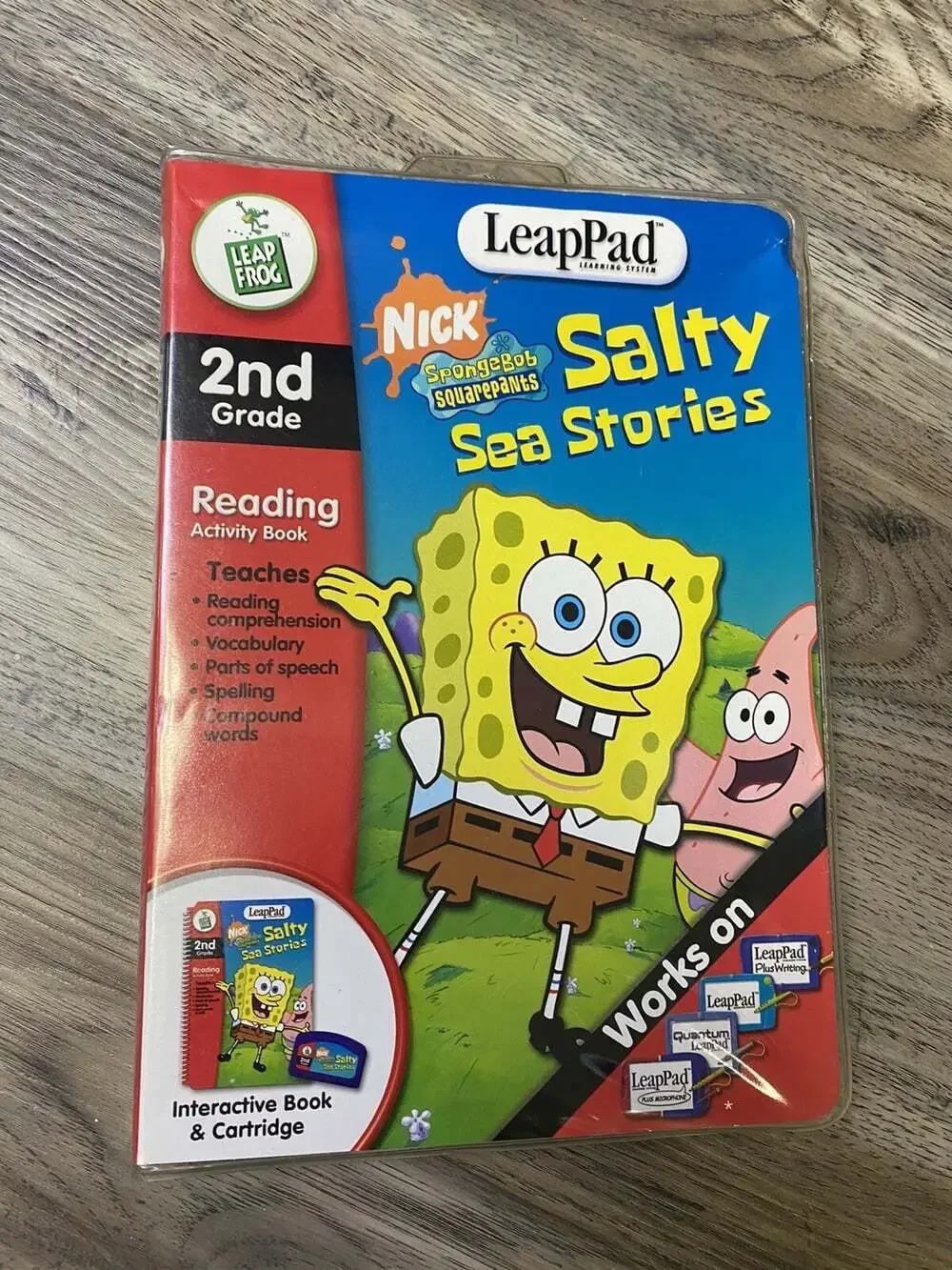 LeapFrog SpongeBob Square Pants Salty Sea Stories G1-3 Book & Cartridge Preowned